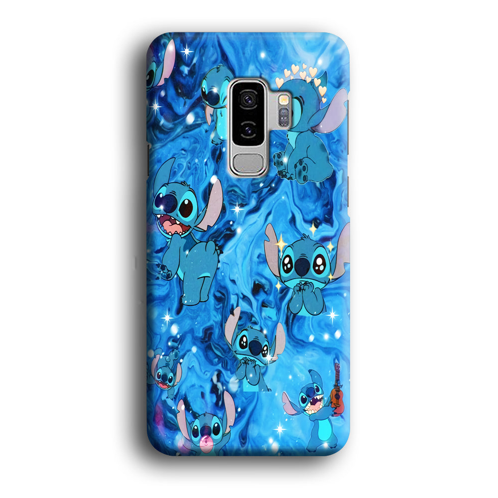 Stitch Aesthetic With Marble Blue Samsung Galaxy S9 Plus Case