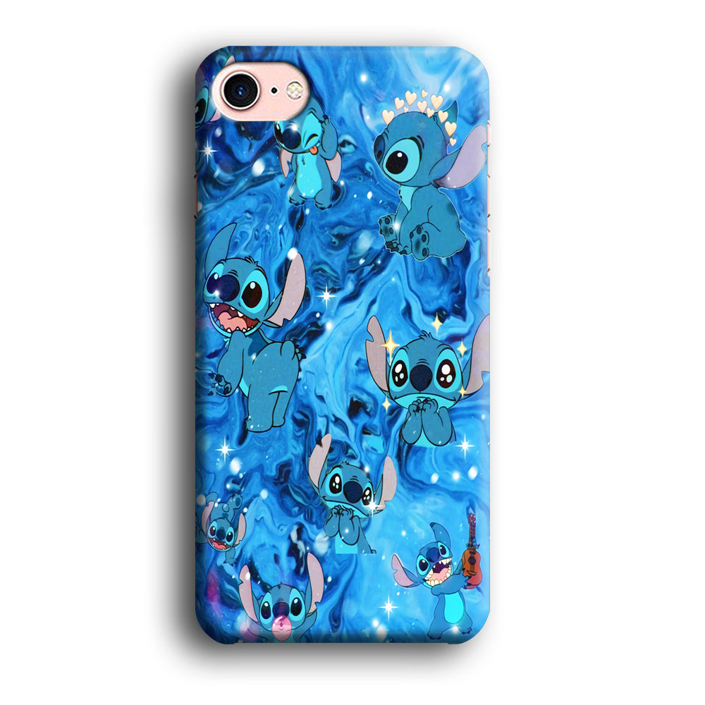 Stitch Aesthetic With Marble Blue iPhone 8 Case