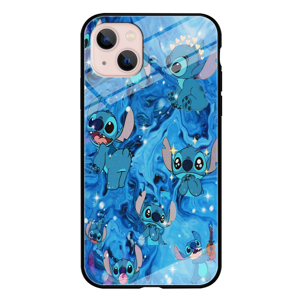 Stitch Aesthetic With Marble Blue iPhone 14 Plus Case