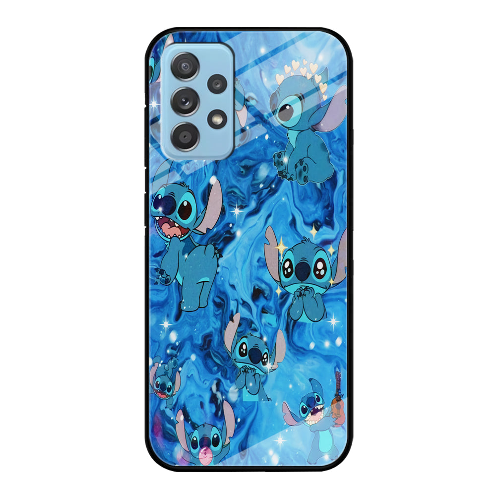 Stitch Aesthetic With Marble Blue Samsung Galaxy A52 Case