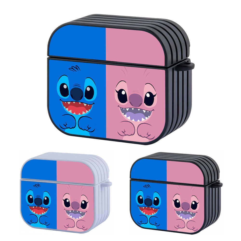 Stitch and Angel Face Hard Plastic Case Cover For Apple Airpods 3