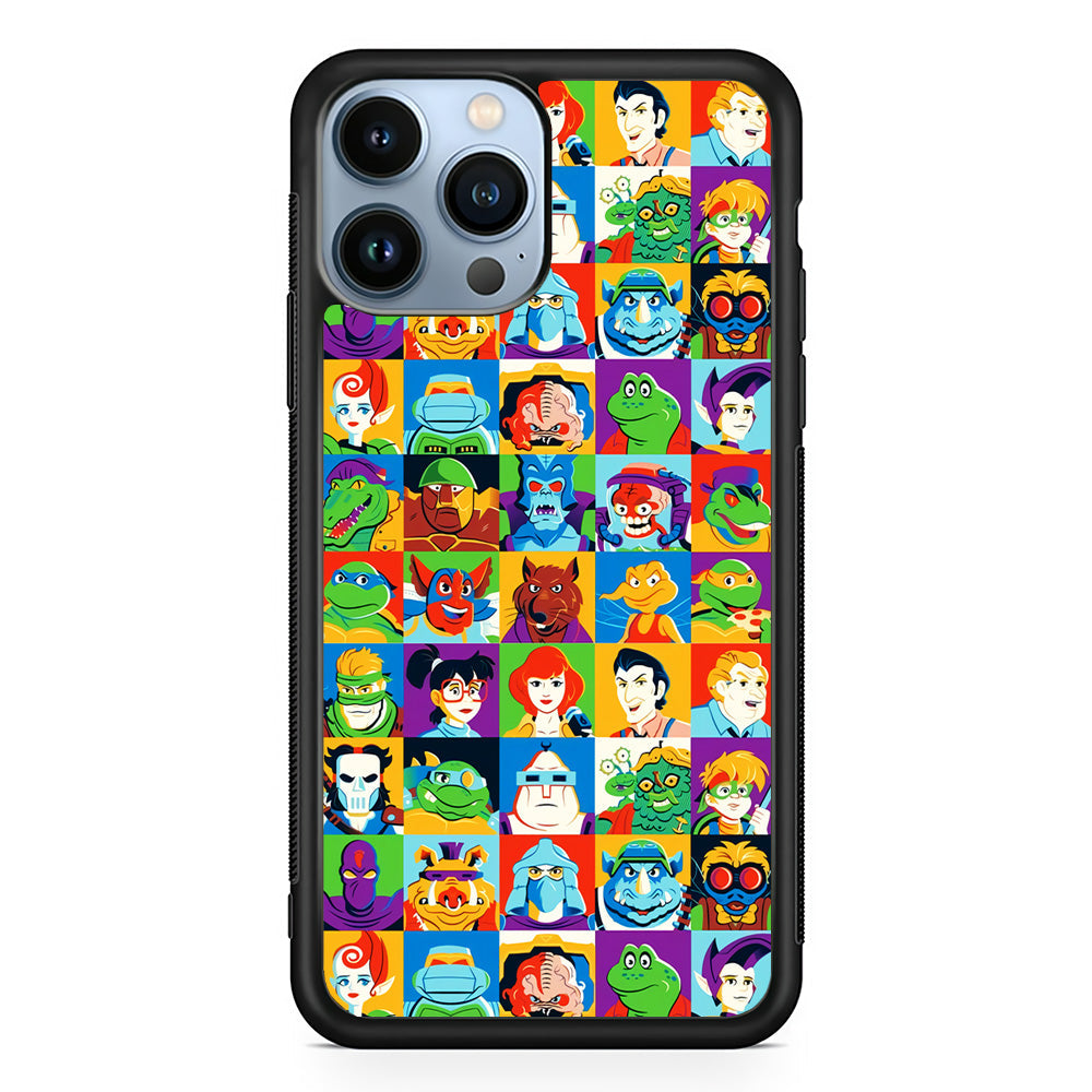 Teenage Mutant Ninja Turtles Character in Collage iPhone 14 Pro Case