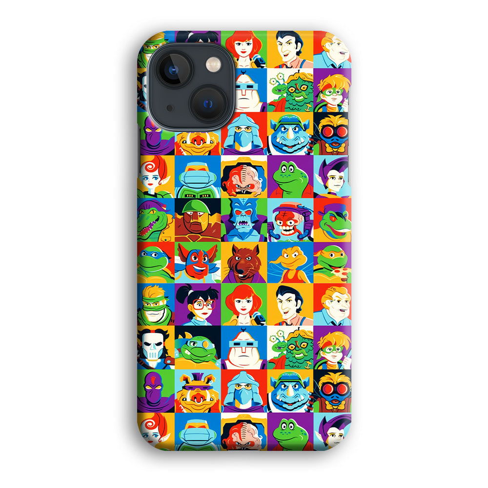Teenage Mutant Ninja Turtles Character in Collage iPhone 15 Plus Case