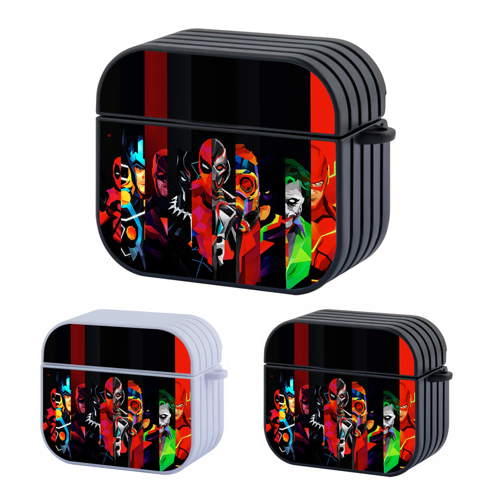 The Superpower Heroes Compilation Art Hard Plastic Case Cover For Apple Airpods 3