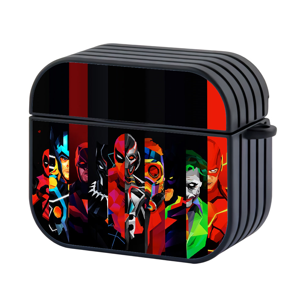 The Superpower Heroes Compilation Art Hard Plastic Case Cover For Apple Airpods 3