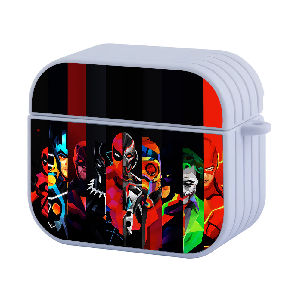 The Superpower Heroes Compilation Art Hard Plastic Case Cover For Apple Airpods 3