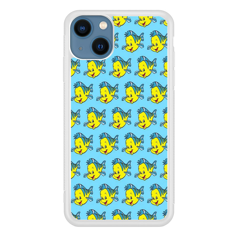 The Little Mermaid Flounder Doodle iPhone 14 Plus Case