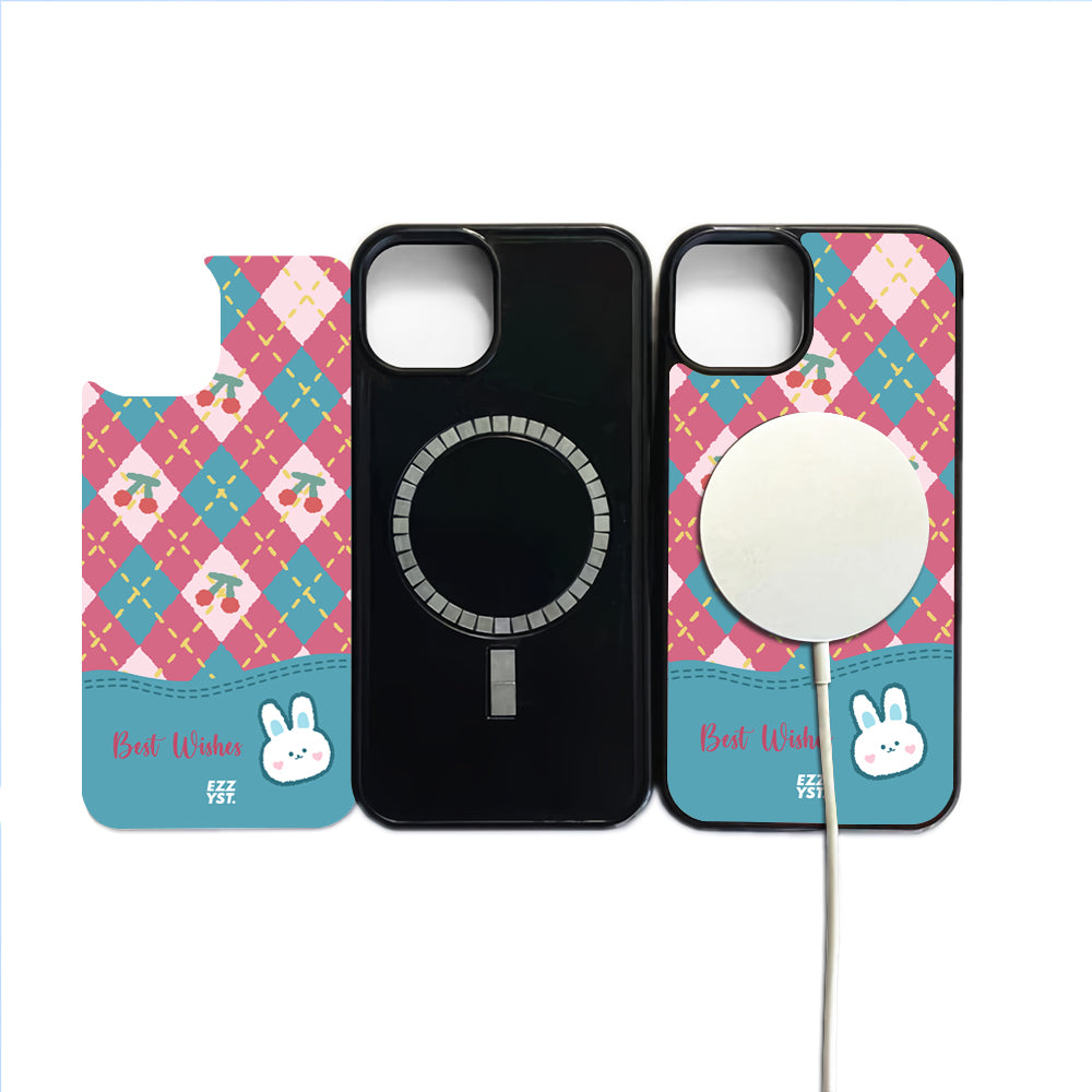Vertical Square Patern Best Wish from Rabbit Magsafe iPhone Case