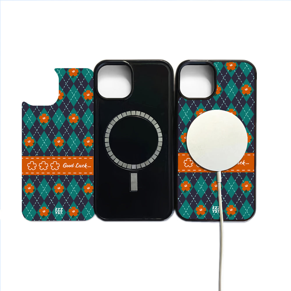 Vertical Square Patern Magic of Orange Flowers Magsafe iPhone Case