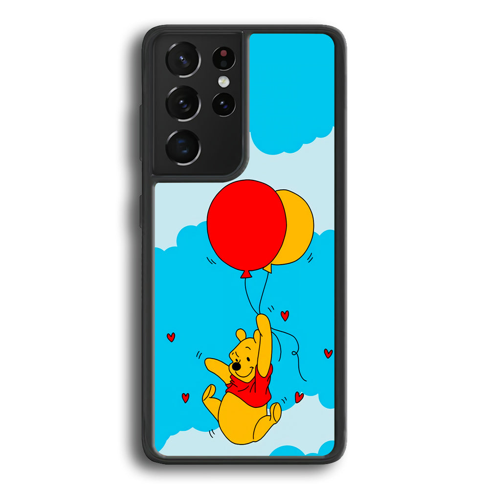 Winnie The Pooh Fly With The Balloons Samsung Galaxy S21 Ultra Case