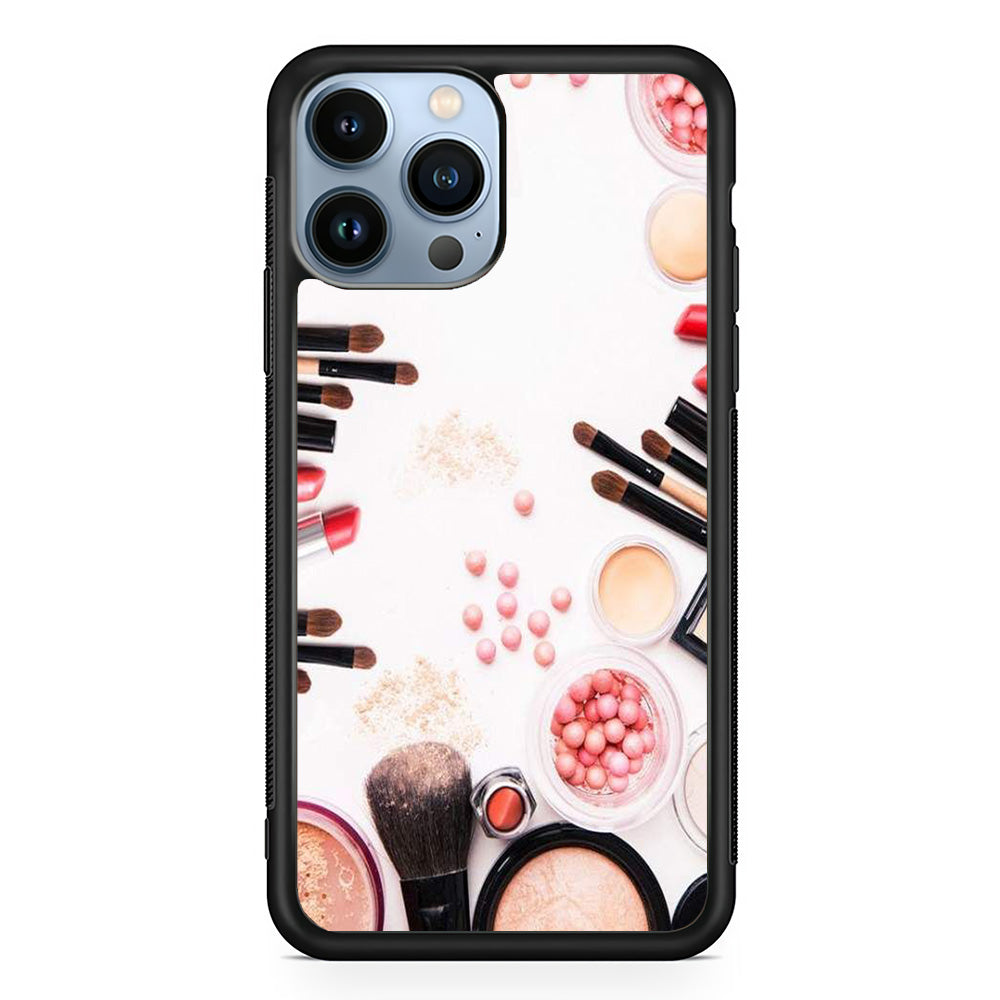 Woman Make Up Equipment Brush And Powder iPhone 14 Pro Case