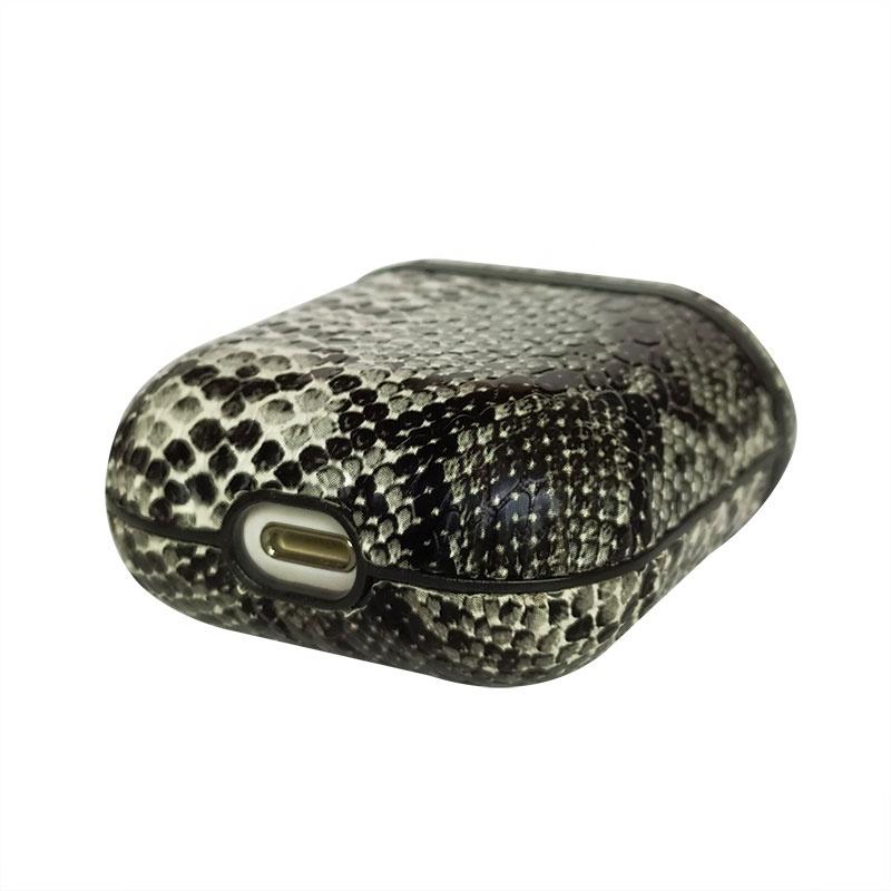 Skin Animal Snake PU Leather Protective Case Cover For Apple Airpods