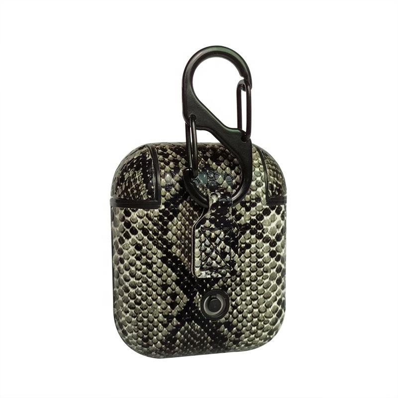 Skin Animal Snake PU Leather Protective Case Cover For Apple Airpods
