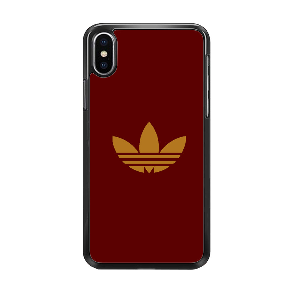 Adidas Simple Maroon Gold iPhone Xs Case