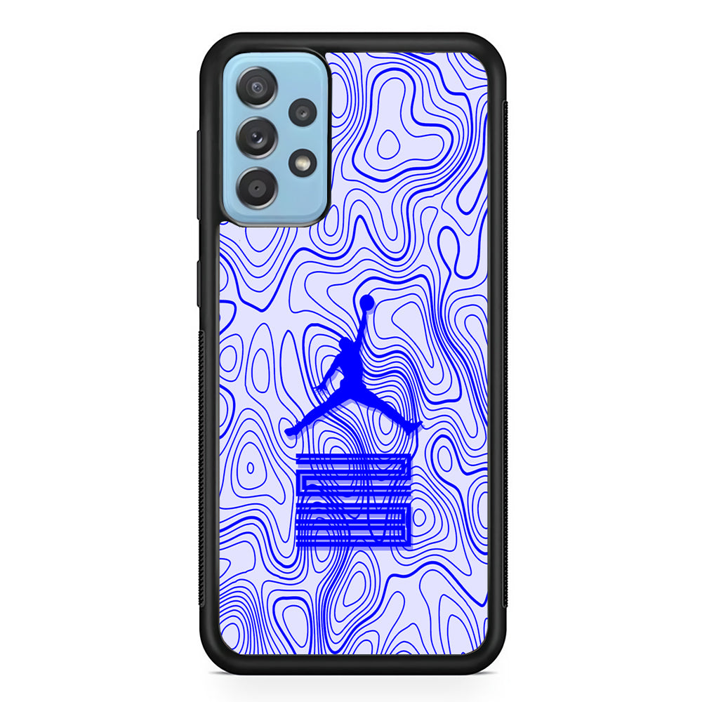 Air Jordan Bluish Topographical Samsung Galaxy A52 Case