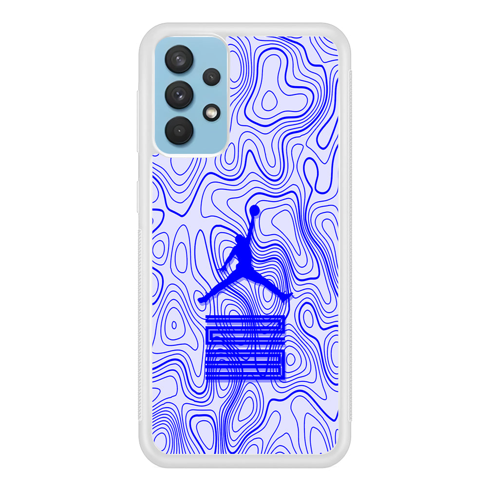 Air Jordan Bluish Topographical Samsung Galaxy A32 Case