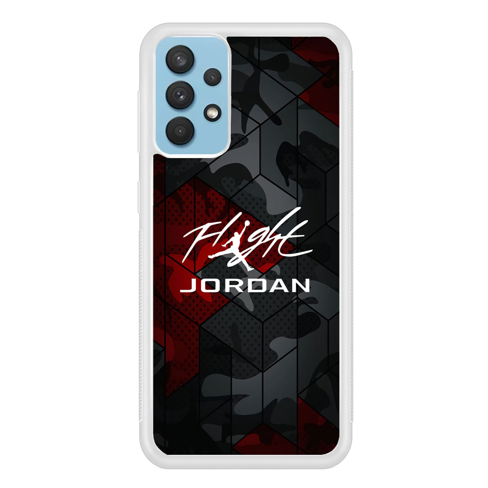 Air Jordan Camo Grey Pattern Samsung Galaxy A32 Case