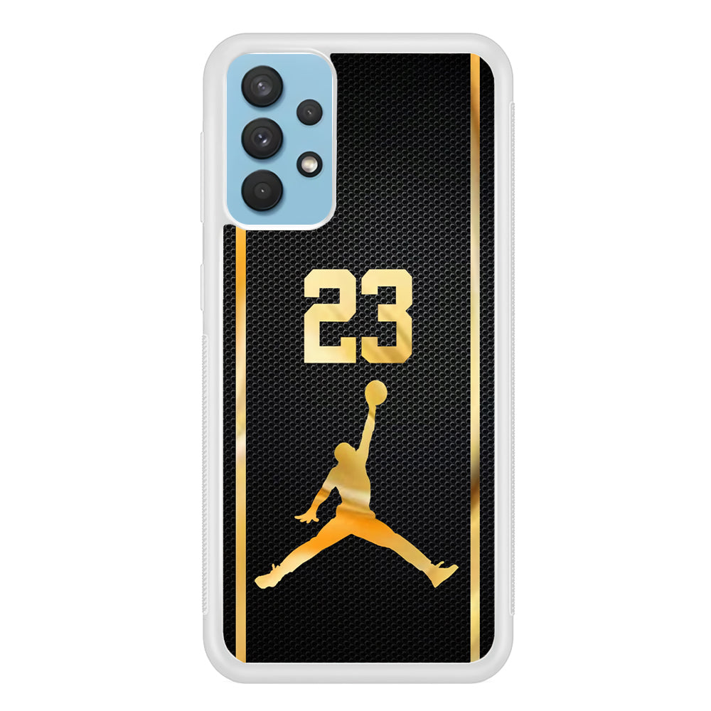 Air Jordan Carbon Stripe Gold Samsung Galaxy A32 Case