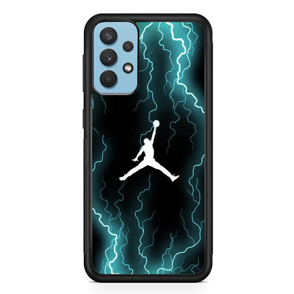 Air Jordan Lightning Pattern Samsung Galaxy A32 Case