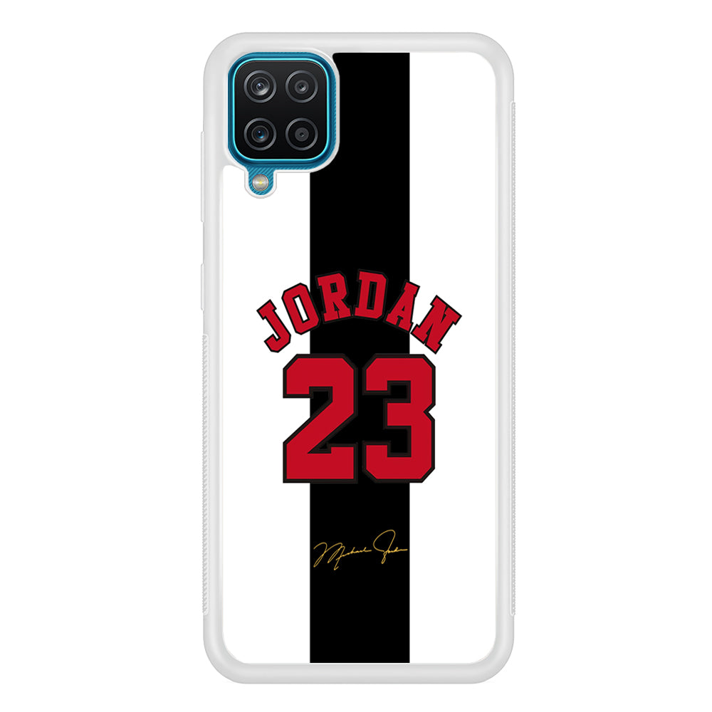 Air Jordan Stripe Black Number Samsung Galaxy A12 Case
