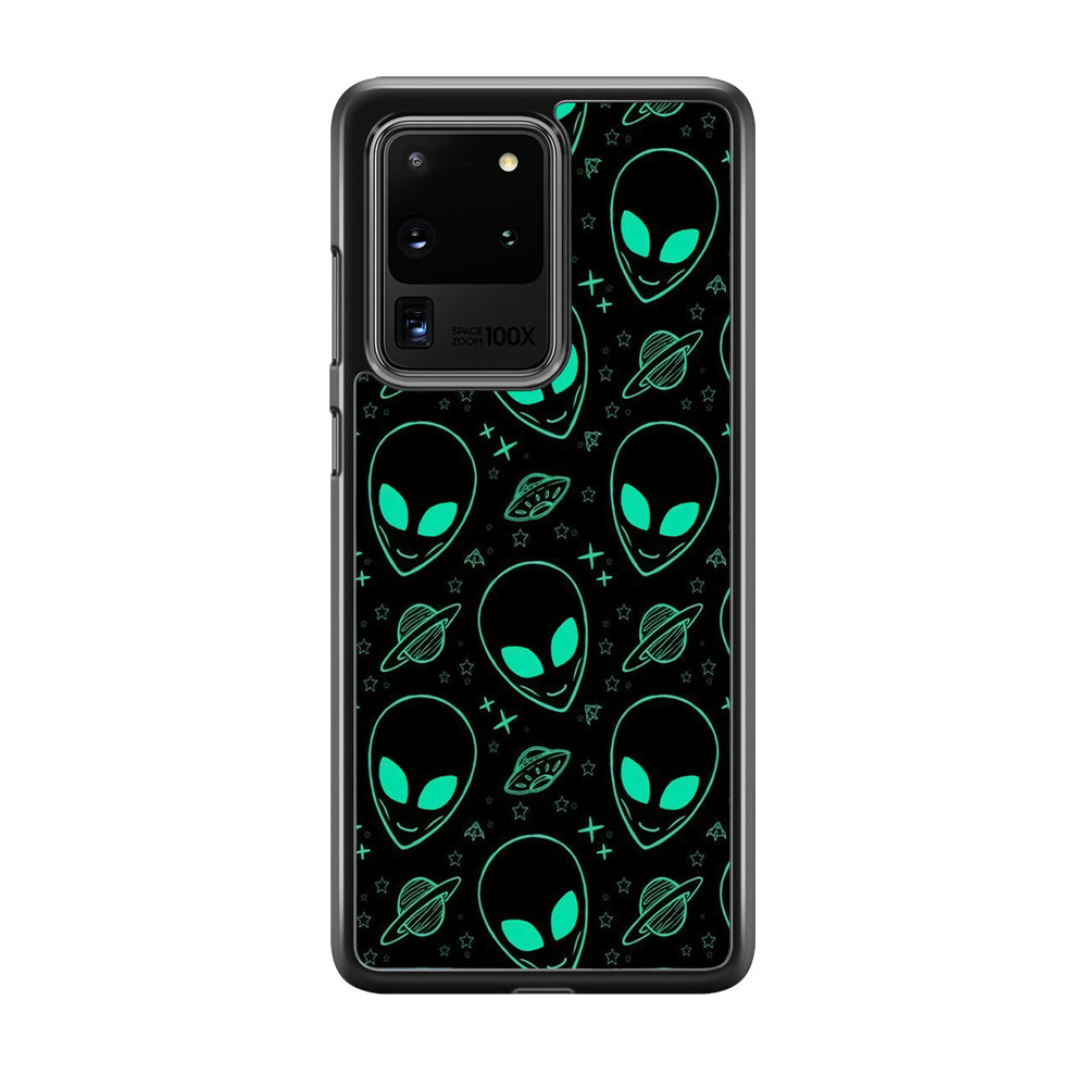 Alien Green Doodle Samsung Galaxy S20 Ultra Case