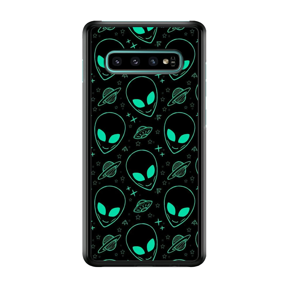 Alien Green Doodle Samsung Galaxy S10 Plus Case