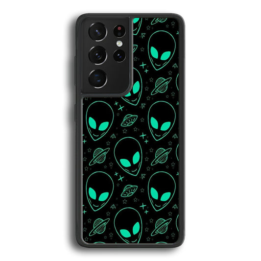 Alien Green Doodle Samsung Galaxy S21 Ultra Case - Ezzystore