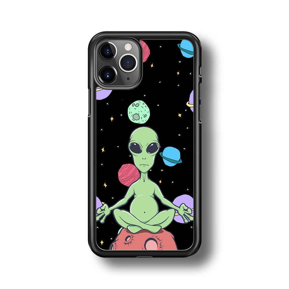 Alien Yoga Style On Space iPhone 11 Pro Case