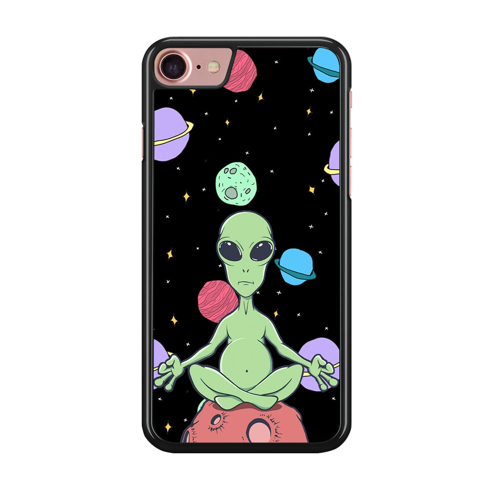 Alien Yoga Style On Space iPhone 7 Case