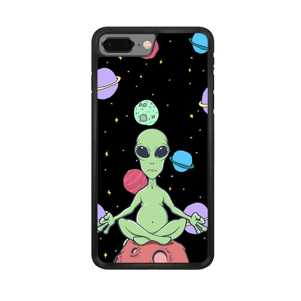 Alien Yoga Style On Space iPhone 8 Plus Case