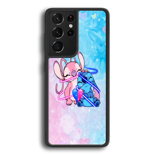 Angel and Stitch Aesthetic Marble Samsung Galaxy S21 Ultra Case - Ezzystore