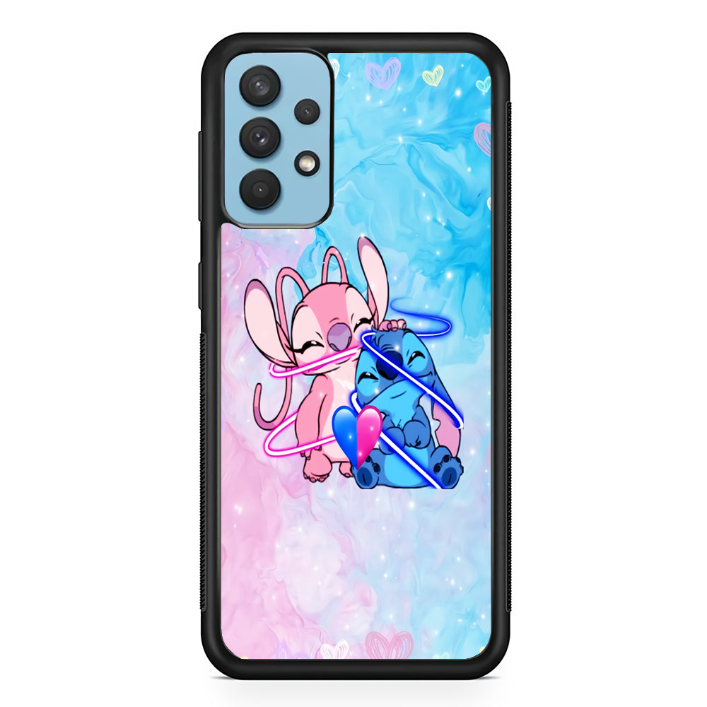 Angel and Stitch Aesthetic Marble Samsung Galaxy A32 Case
