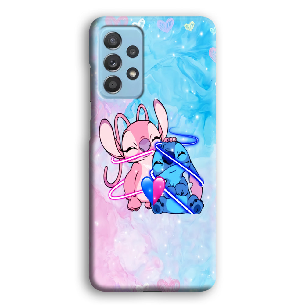 Angel and Stitch Aesthetic Marble Samsung Galaxy A52 Case
