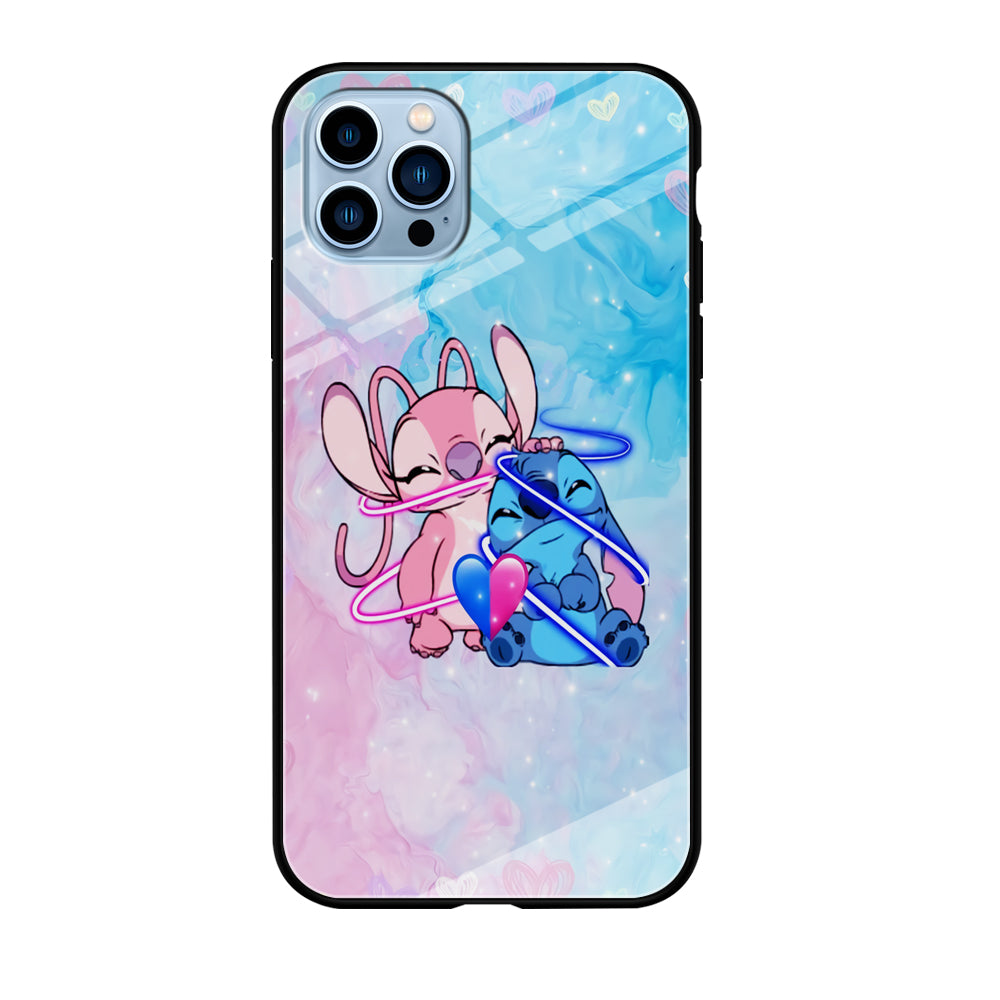 Angel and Stitch Aesthetic Marble iPhone 12 Pro Case