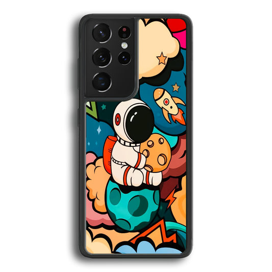 Astronaut Cute Art Samsung Galaxy S21 Ultra Case - Ezzystore