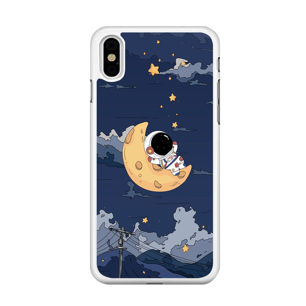 Astronaut Sleep On The Moon iPhone Xs Case