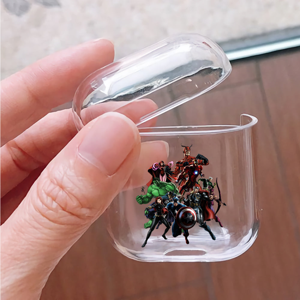 Avengers Character Cartoon Protective Clear Case Cover For Apple Airpods