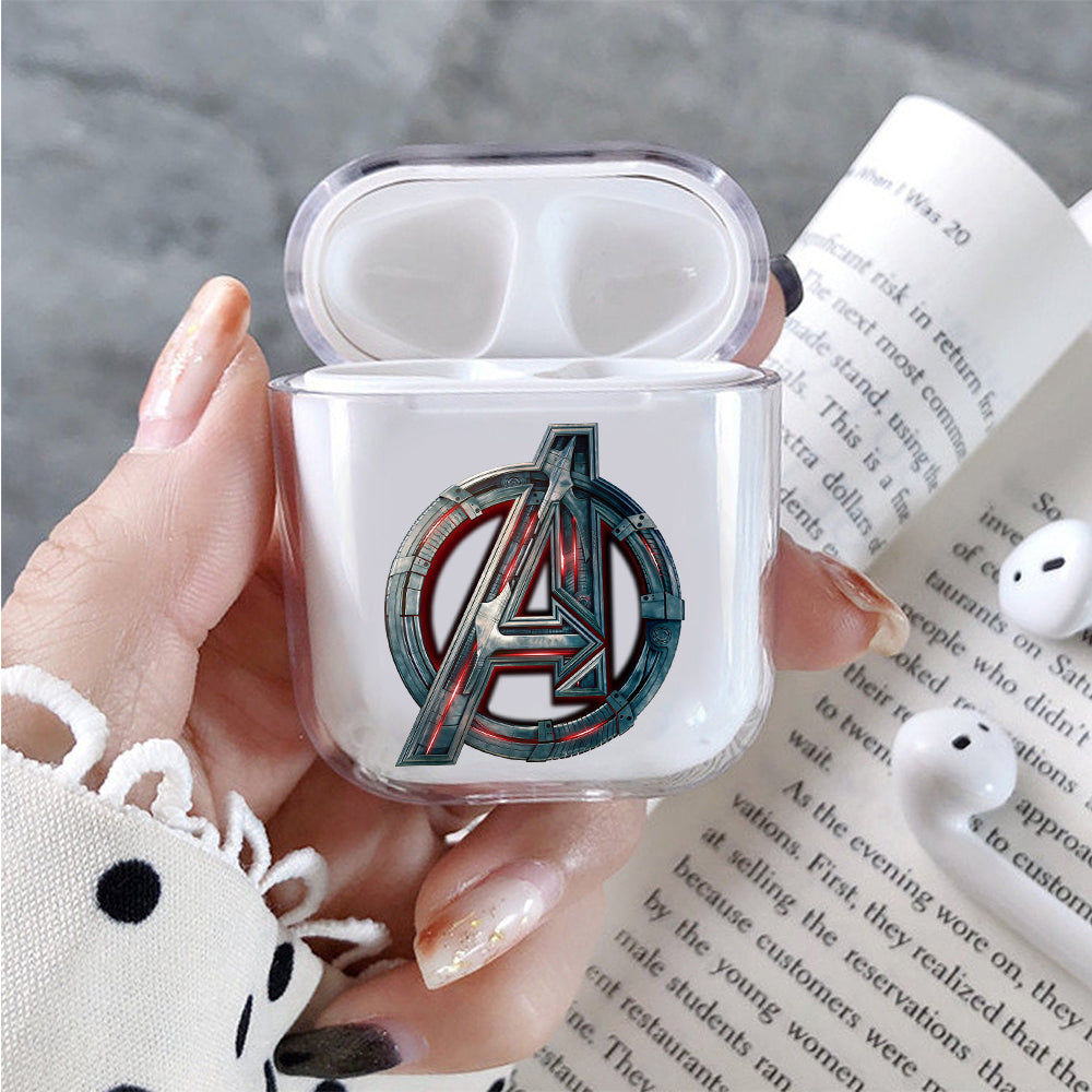 Avengers Logo Protective Clear Case Cover For Apple Airpods