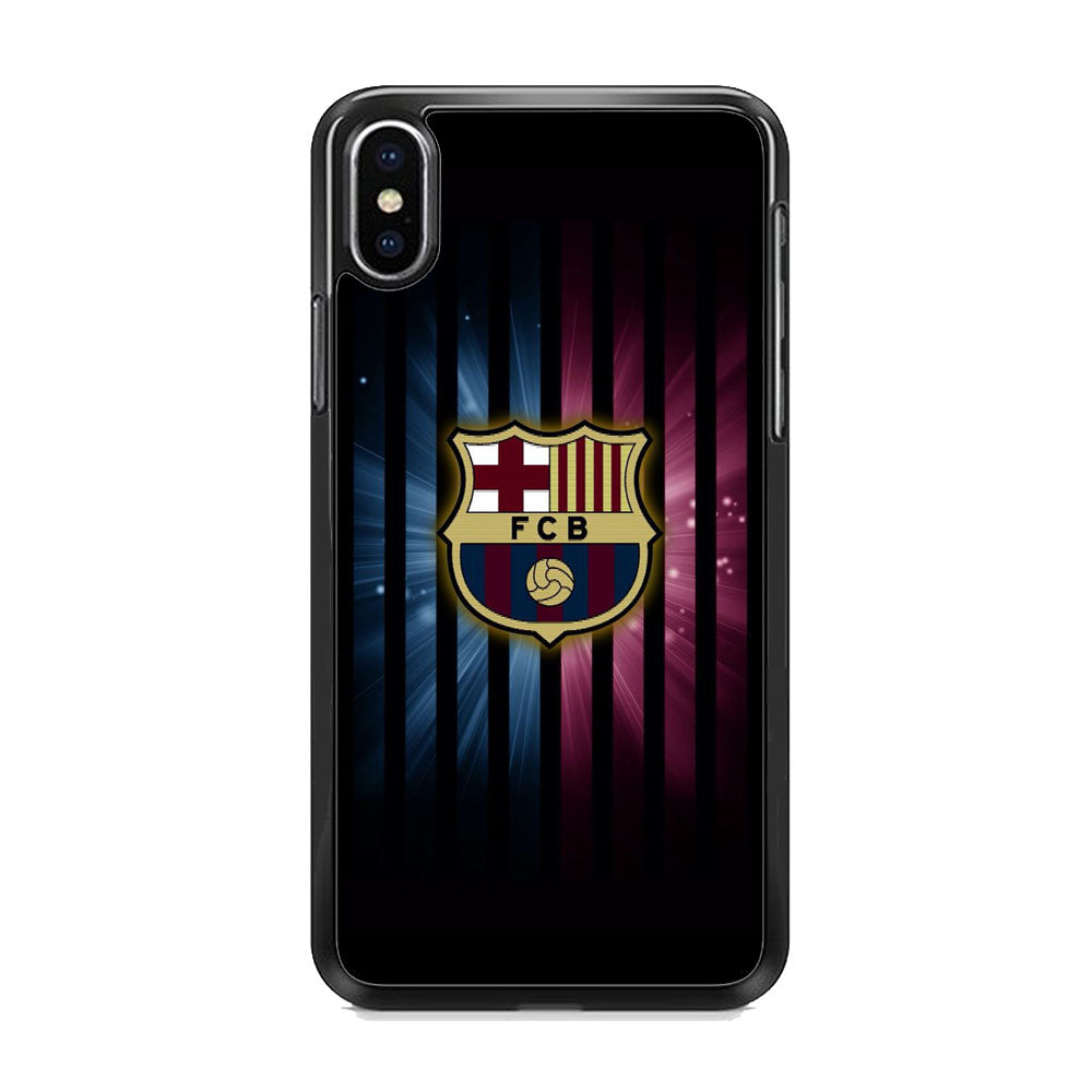 Barcelona Emblem Stripe Black iPhone Xs Max Case