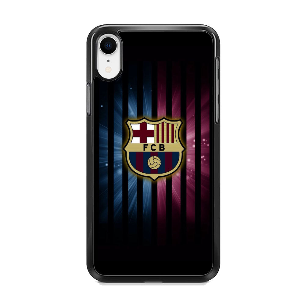 Barcelona Emblem Stripe Black iPhone XR Case