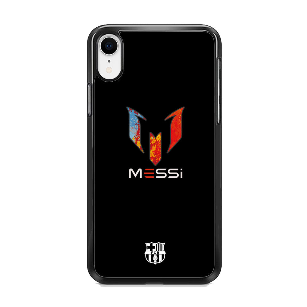 Barcelona Messi Logo Splash Colour iPhone XR Case