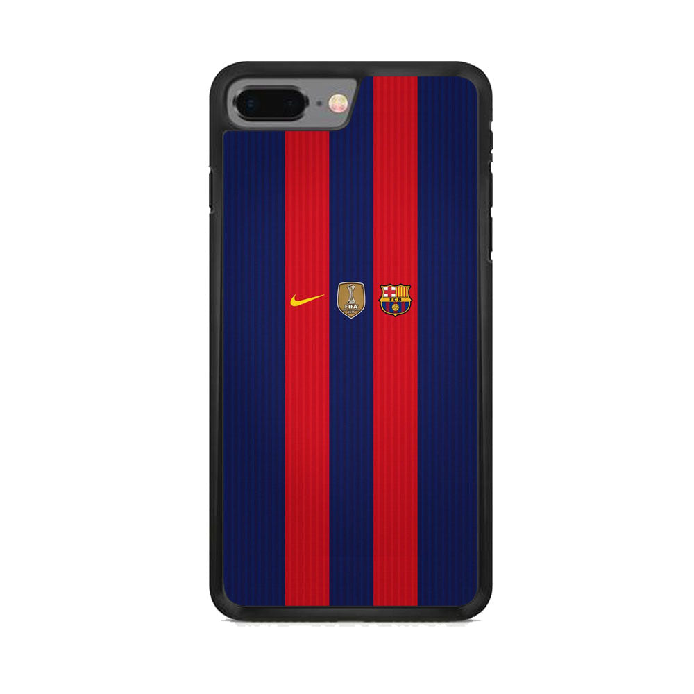 Barcelona Stripe Jersey Three Logo iPhone 8 Plus Case