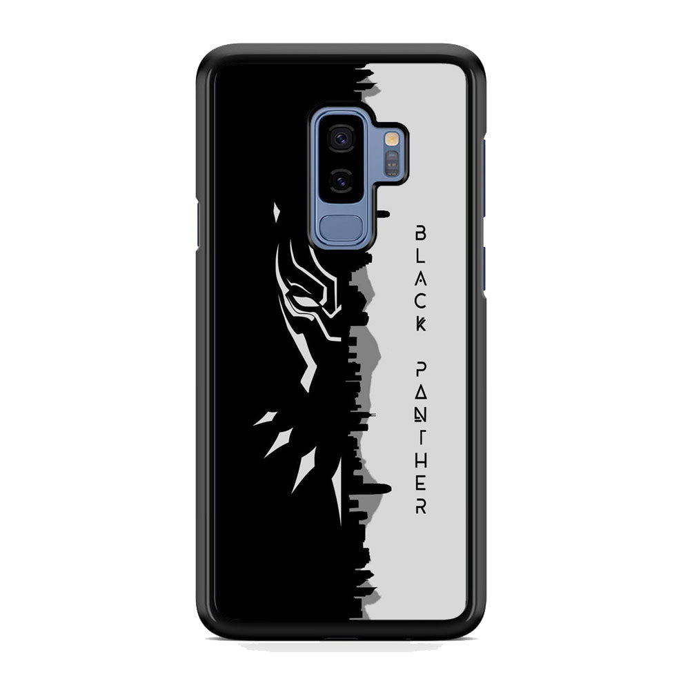 Black Panther Head Half Building Side Samsung Galaxy S9 Plus Case