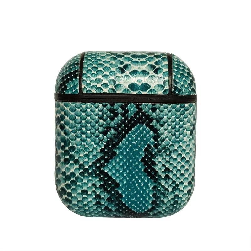 Skin Animal Snake PU Leather Protective Case Cover For Apple Airpods