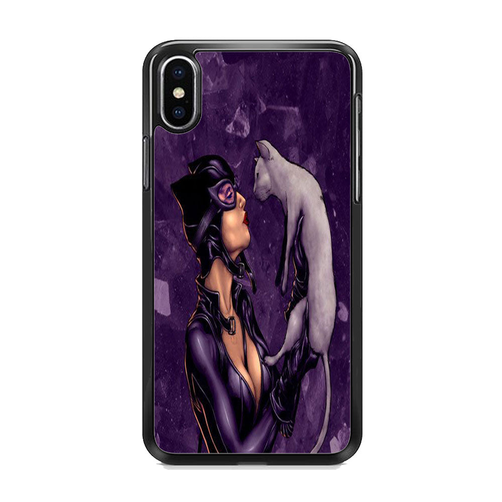 Cat Woman Kiss Her Cat iPhone Xs Case