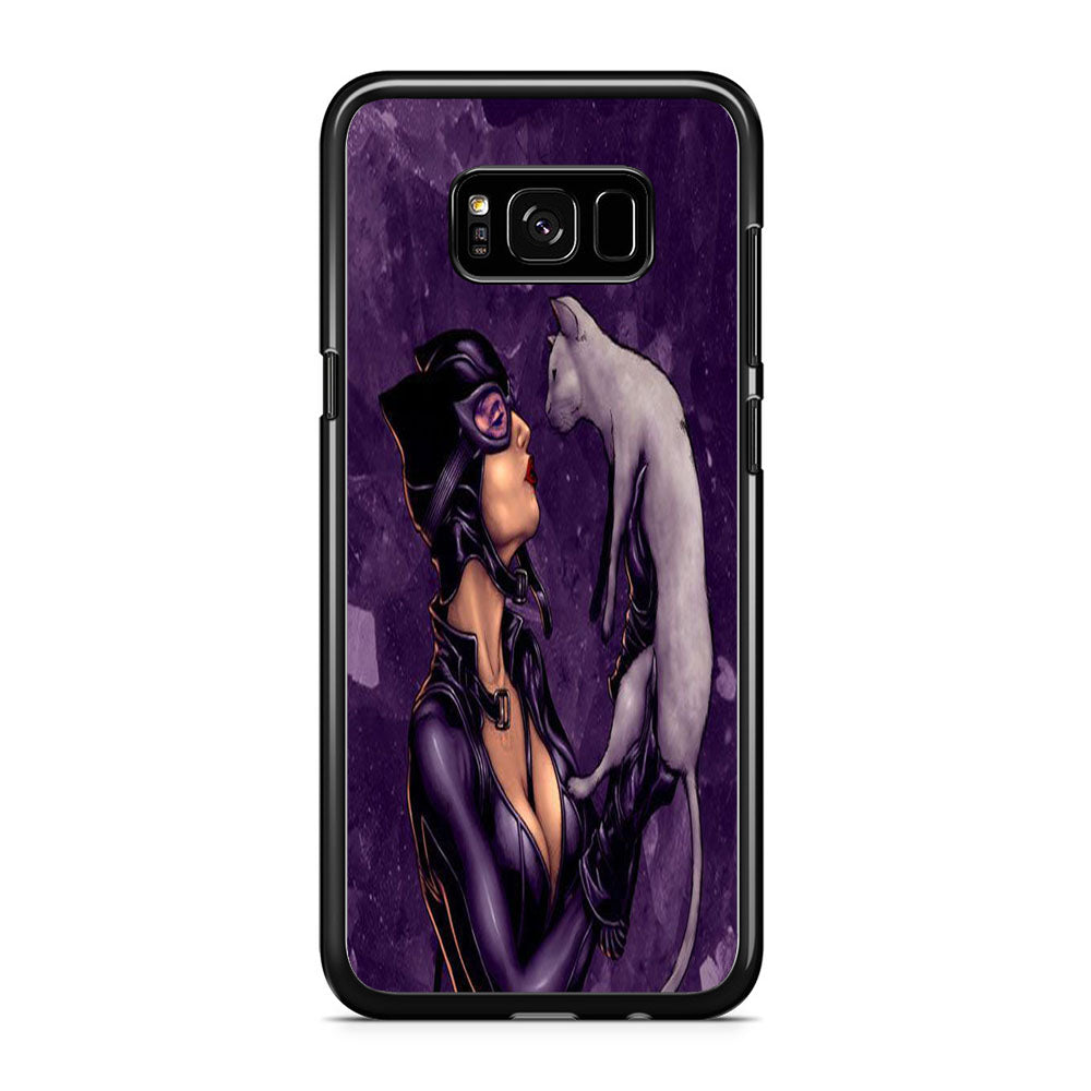 Cat Woman Kiss Her Cat Samsung Galaxy S8 Case