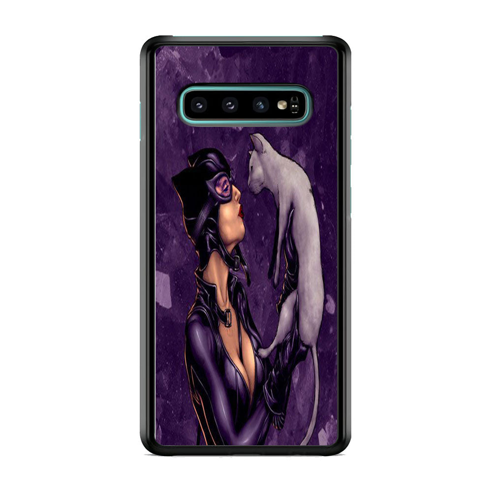 Cat Woman Kiss Her Cat Samsung Galaxy S10 Plus Case
