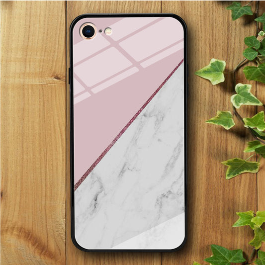 Ceramics White Pink iPhone 8 Tempered Glass Case