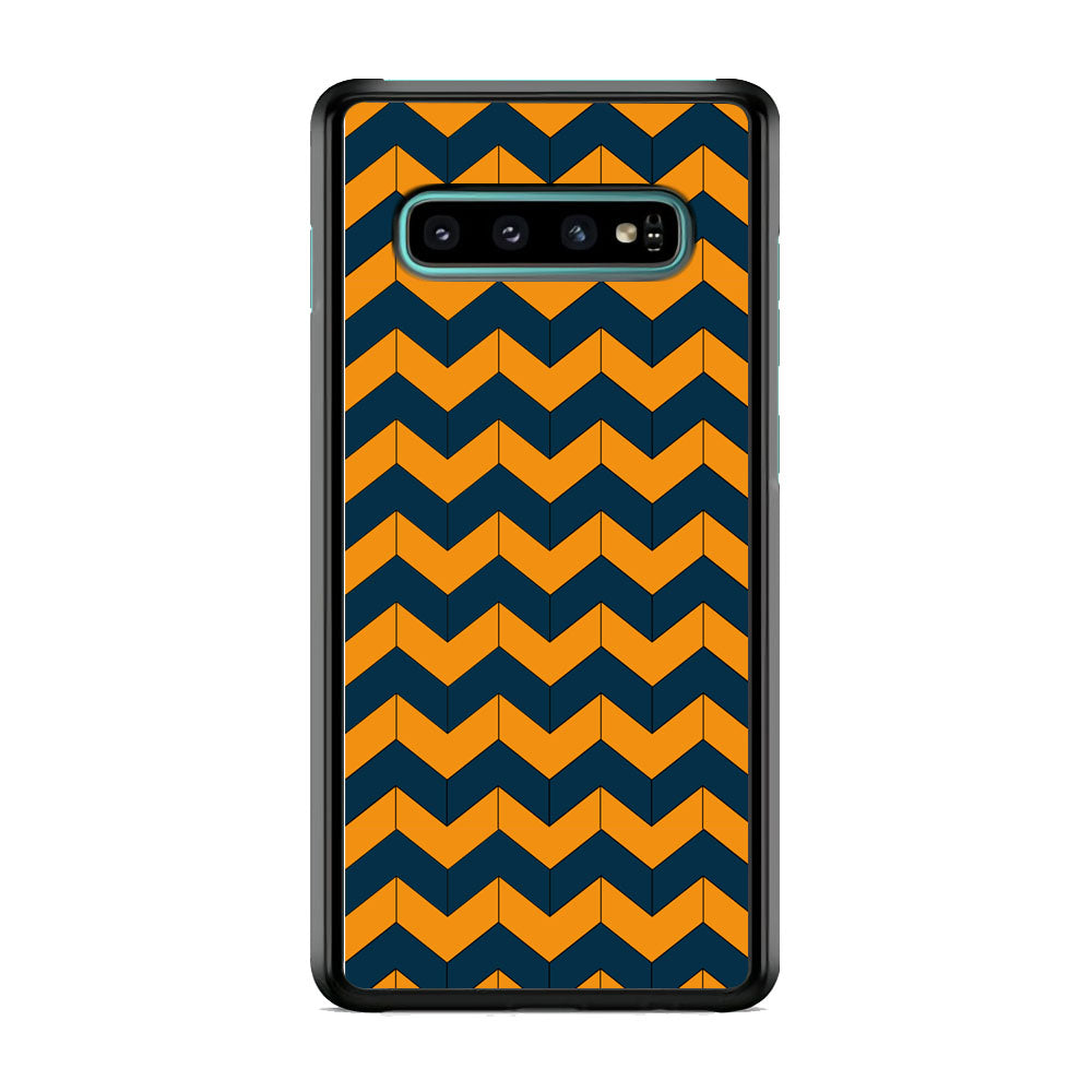 Chevron Arrow Blue Navy Orange Samsung Galaxy S10 Case