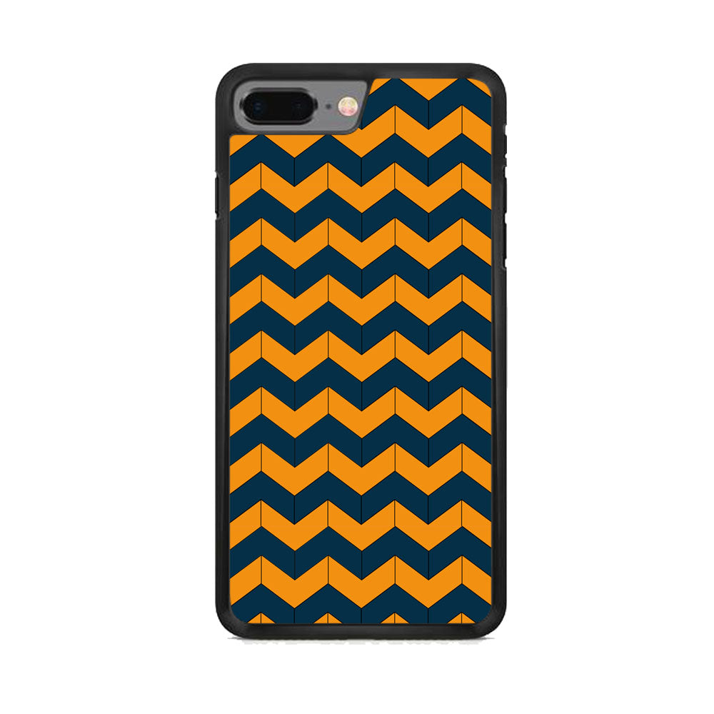 Chevron Arrow Blue Navy Orange iPhone 8 Plus Case